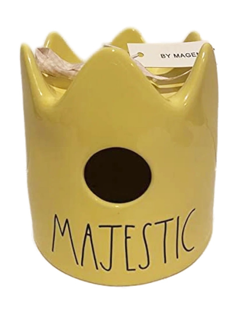 Rae Dunn Yellow 'Majestic' Crown Birdhouse